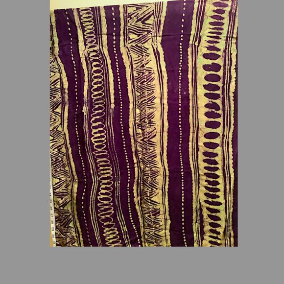 Yoruba-adire Purple & light green rectangle patterned scarf, custom-dyed - Picture 4 of 11